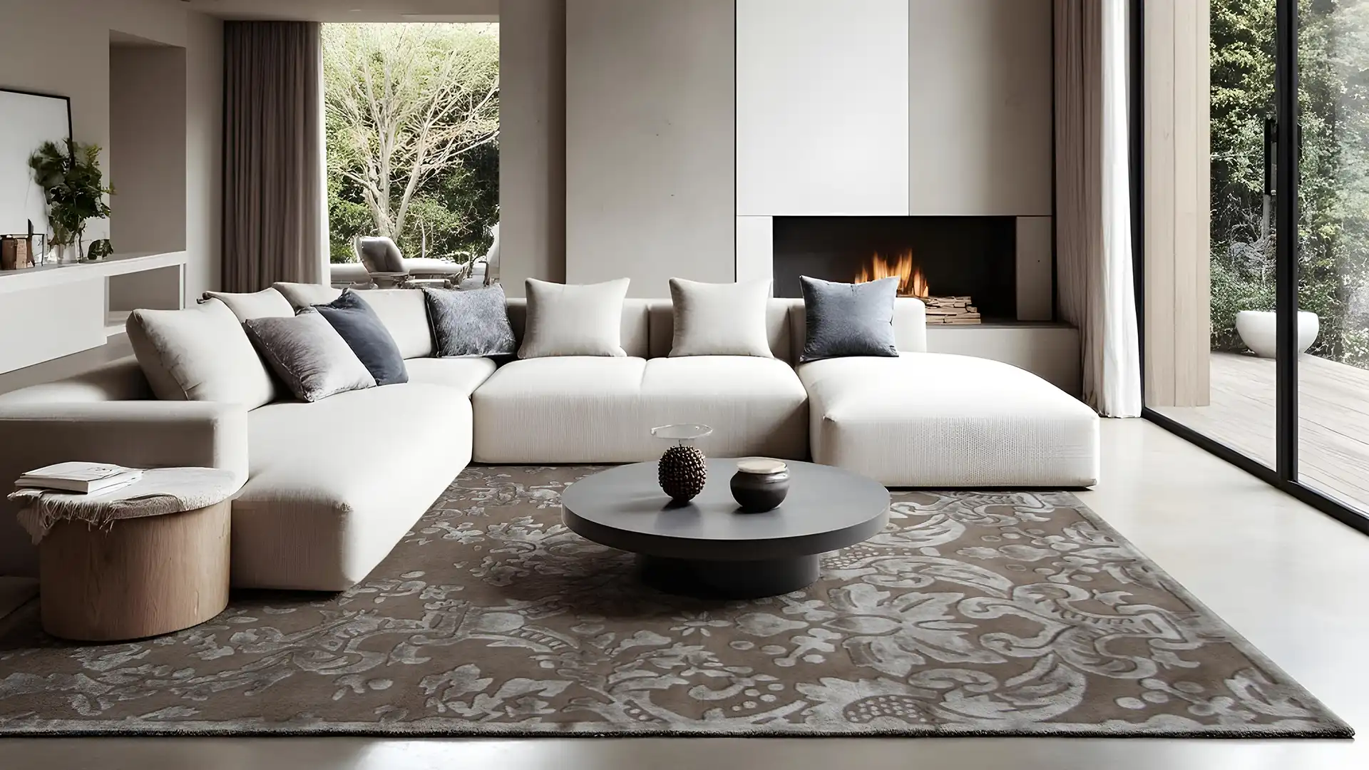Custom rugs designed for a modern Dubai interior